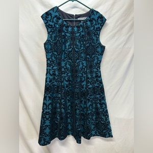 Danny & Nicole Teal and Black Prom Dress